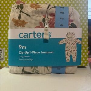 Carter's White Floral Zip-Up Jumpsuit